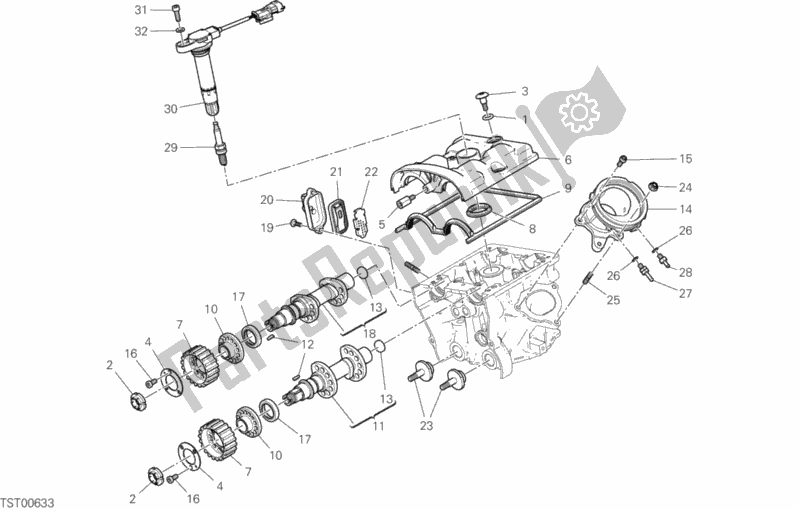 Tutte le parti per il Testata Verticale - Fasatura del Ducati Hypermotard 950 SP 2020